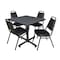 Kobe Kobe Square Table & Chair Set, Wood, Metal, Vinyl Top, Grey TKB3636GY29BK - alternate 1